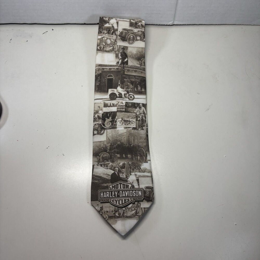 Ralph Marlin Harley Davidson Early Years Tan 2002 Neck Tie